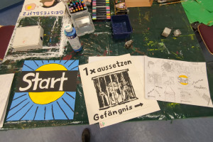 Planspiel Spielfeld wird gestaltet