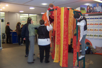 Aufbau der Installation in der Volksbank 