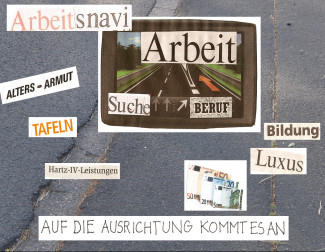 Arbeitsnavi. Auf die Ausrichtung kommt es an  Collage und Text: Jürgen Burkhardt