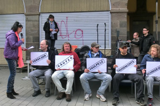 Theaterszene "Assi-TV" in Gießen beim DGB Fest