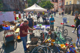 Fahrrad Selbsthilfe Station der Arbeitsloseninitiative 2020