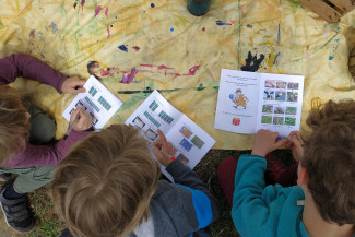Kinder bei der Hardtgärten-Ralley