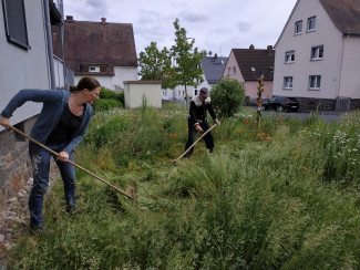 Arbeiten auf der Schmetterlingswiese Gießen Wieseck