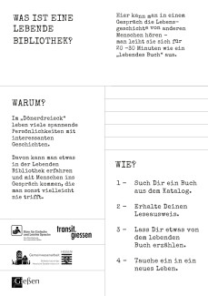 Flyer Lebende Bibliothek