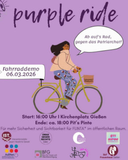 FINTA-Fahrraddemo purple ride