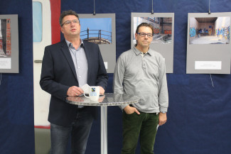 Richard Kunkel und Ralf Drölle bei der Eröffnung der Ausstellung im Jokus am 14.11.2018