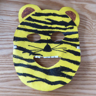 Papiermaske Tiger - aus Kinderprojekt