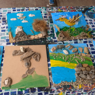 Sandbilder in den Hardtgärten