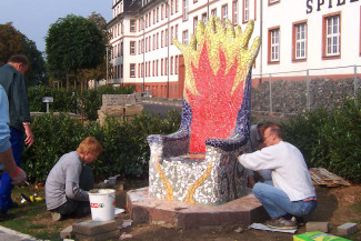 Beim Bauen am Tile Kolup Denkmal