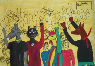 Bild aus Kulturseminar mit Erwerbslosen "das Mädchen von der sozialen Gerechtigkeit"